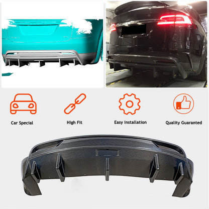 Rear Bumper Diffuser Carbon V3 (2016-2020) for Tesla Model X 2015- - image 2