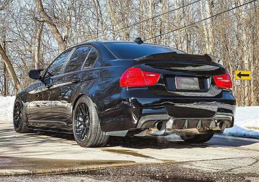Rear Bumper Diffuser Carbon Fiber V1 (for E90 M Sport) for BMW 3 series E-90/91/92/93 2005-2011 - image 2