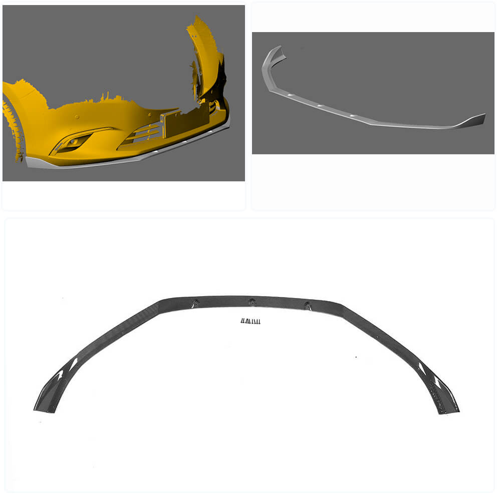 Front Bumper Lip V2 (2017-2019, Carbon) for Mazda 6 2012-2024 - image 2