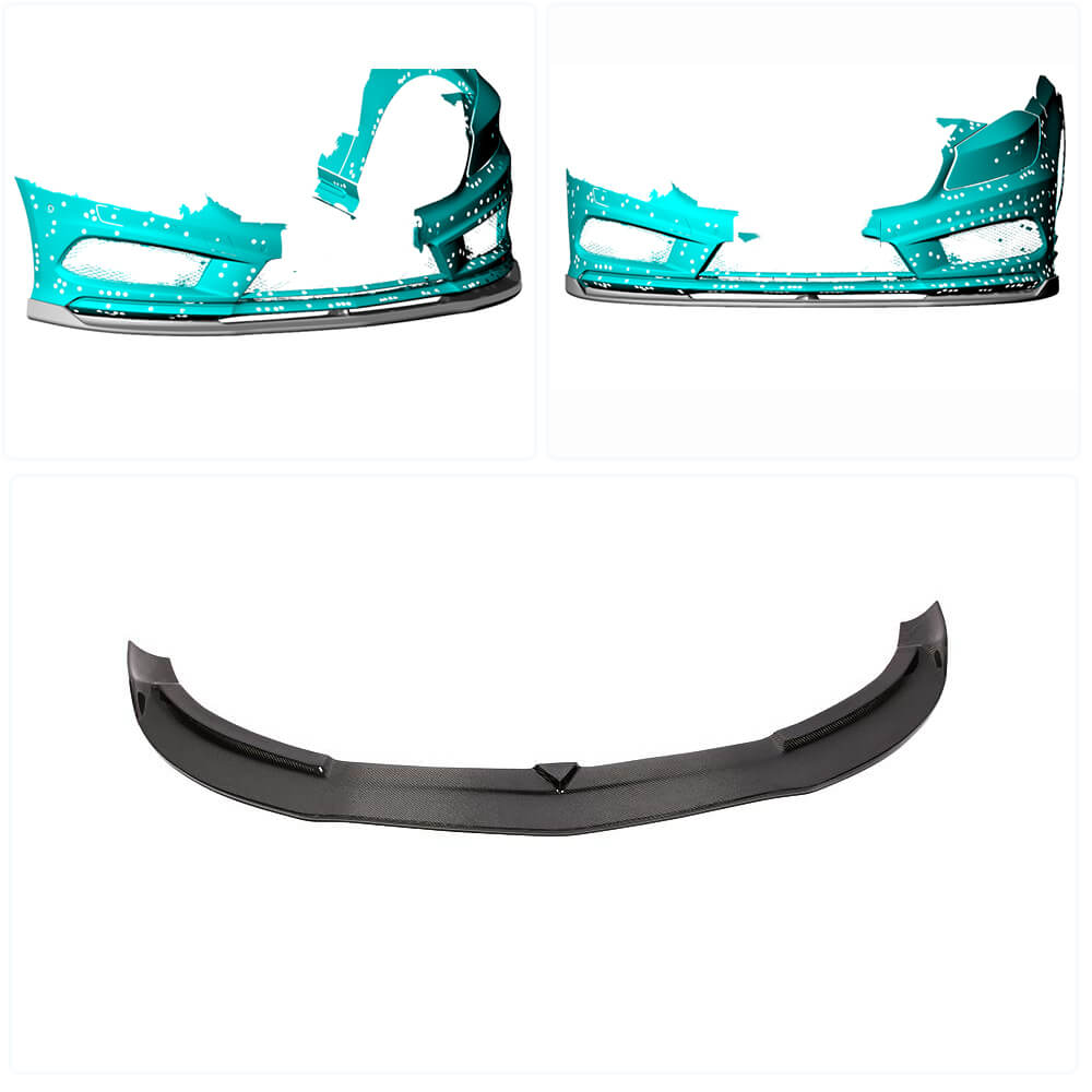 Lip V1 front bumper cover (for AMG-Line / A45 AMG HB 2013-2015, Carbon) for Mercedes A-class W176 2012-2018 - image 2
