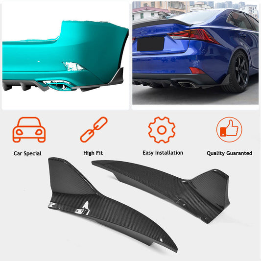 Covers on the rear bumper (for Base/F-Sport 2016-2020, Carbon) for Lexus IS 2013- - image 2