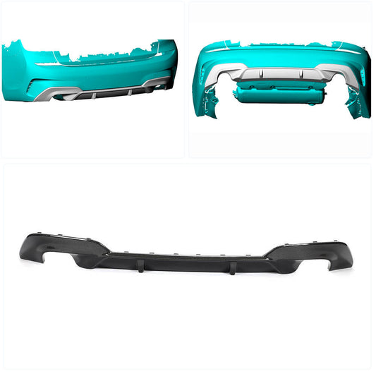 Rear Bumper Diffuser Carbon Fiber V5 (2019-2021, M-Sport) for BMW 3 series G20/21 2018- - image 2