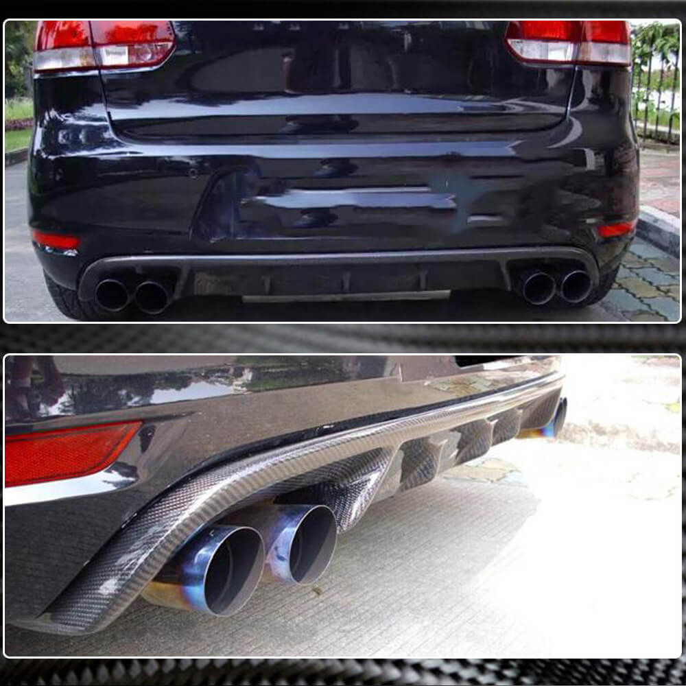 Rear Bumper Diffuser V1 for GTI HB 2010-2013 Carbon for Volkswagen Golf 6 2008-2014 - image 2