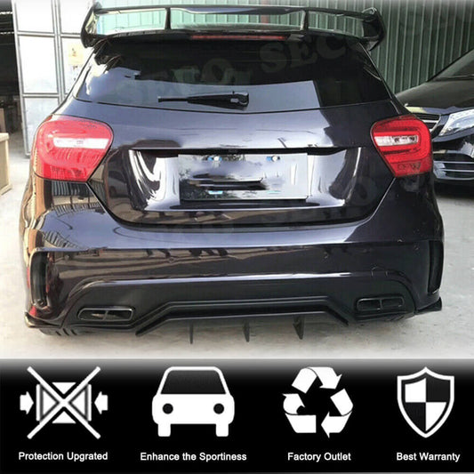 Rear Bumper Flap Covers (for AMG-Line / A45 AMG HB, Carbon) for Mercedes A-сlass W176 2012-2018 - image 2