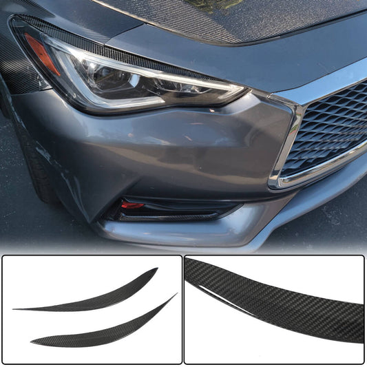 Eyelashes on headlights (for Q60 2016-2022, Carbon) for Infiniti Q50/Q60 2013-2024 - image 2