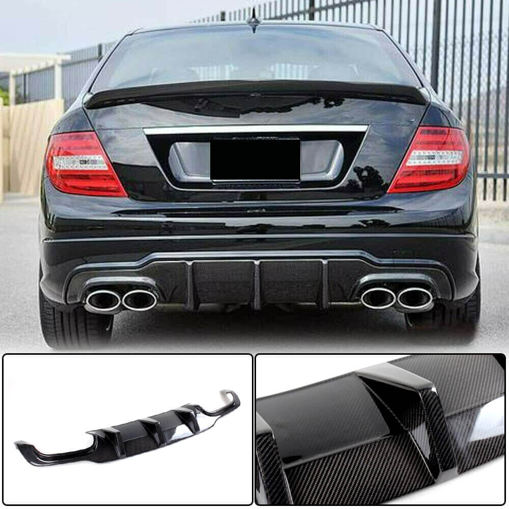 Rear bumper diffuser V3 (for AMG SD/Coupe 2012-2014, Carbon) for Mercedes C-class W204 2007-2015 - image 2