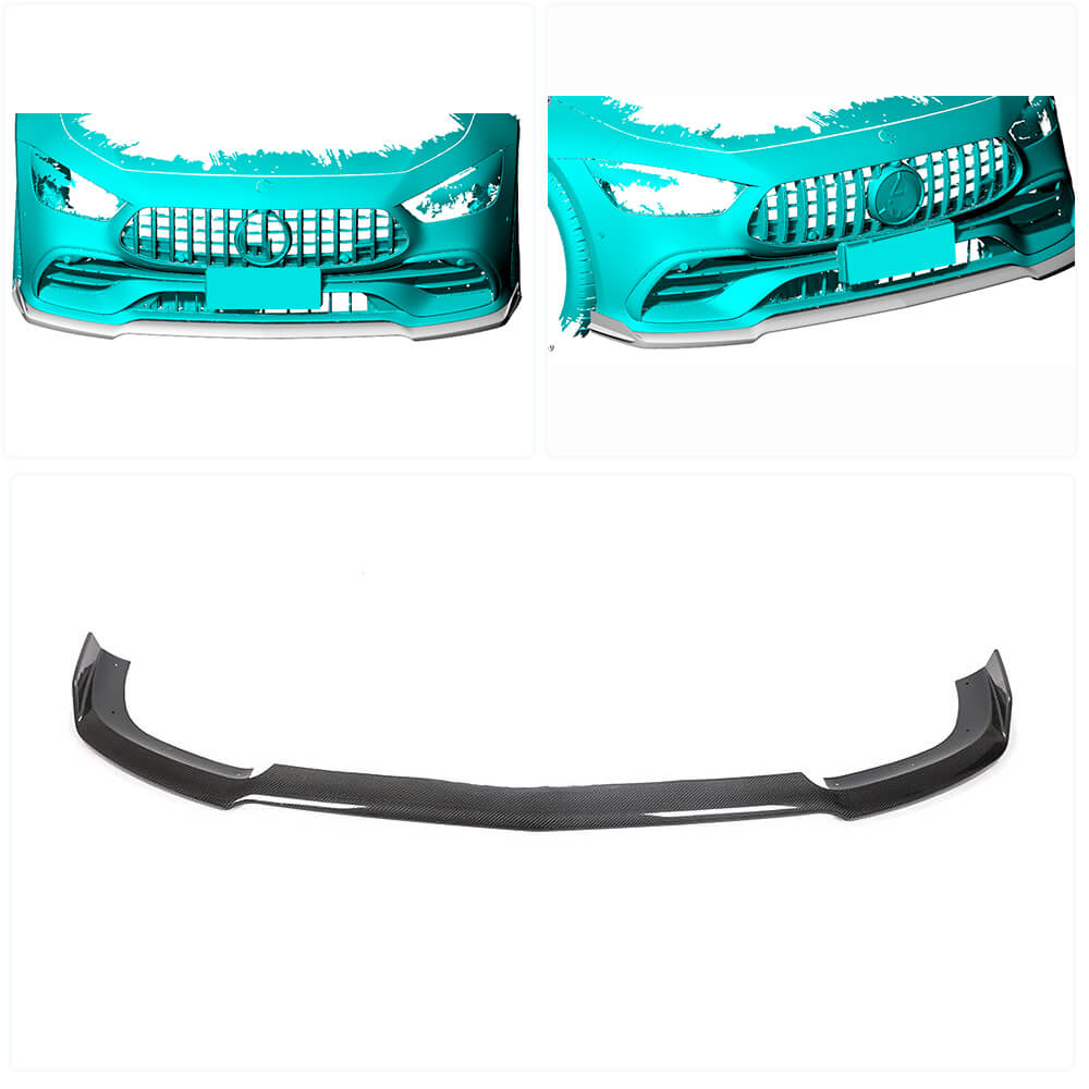 Front Bumper Lip Spoiler (for GT43/GT50/GT53 2018-2022, Carbon) for Mercedes AMG GT 4 X290 2018- - image 2