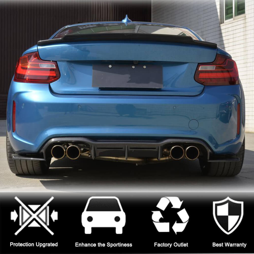 Rear Diffuser V3 (for F87 M2/M2C, Carbon) for BMW 2 Series F22/F23 2014-2021 - image 2