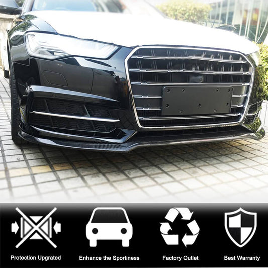 Front bumper lip Carbon V3 (for S-Line 2014-2018) for Audi A6 C7 2011-2017 - image 2