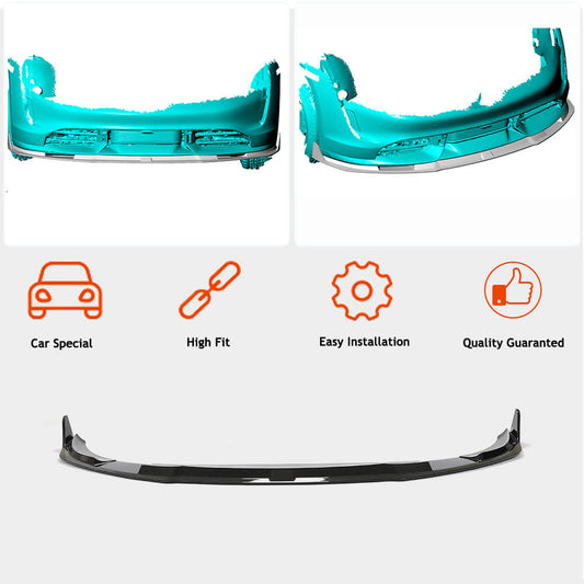Front Bumper Lip Spoiler (for 2019-2024 Turbo S, Carbon) for Porsche Taycan 2019- - image 2