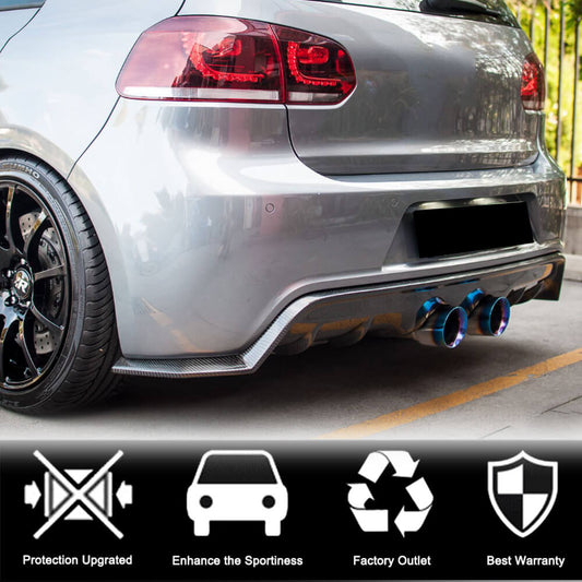 Rear bumper diffuser V1 (for R/R20 HB 2010-2013, Carbon) for Volkswagen Golf 6 - image 2
