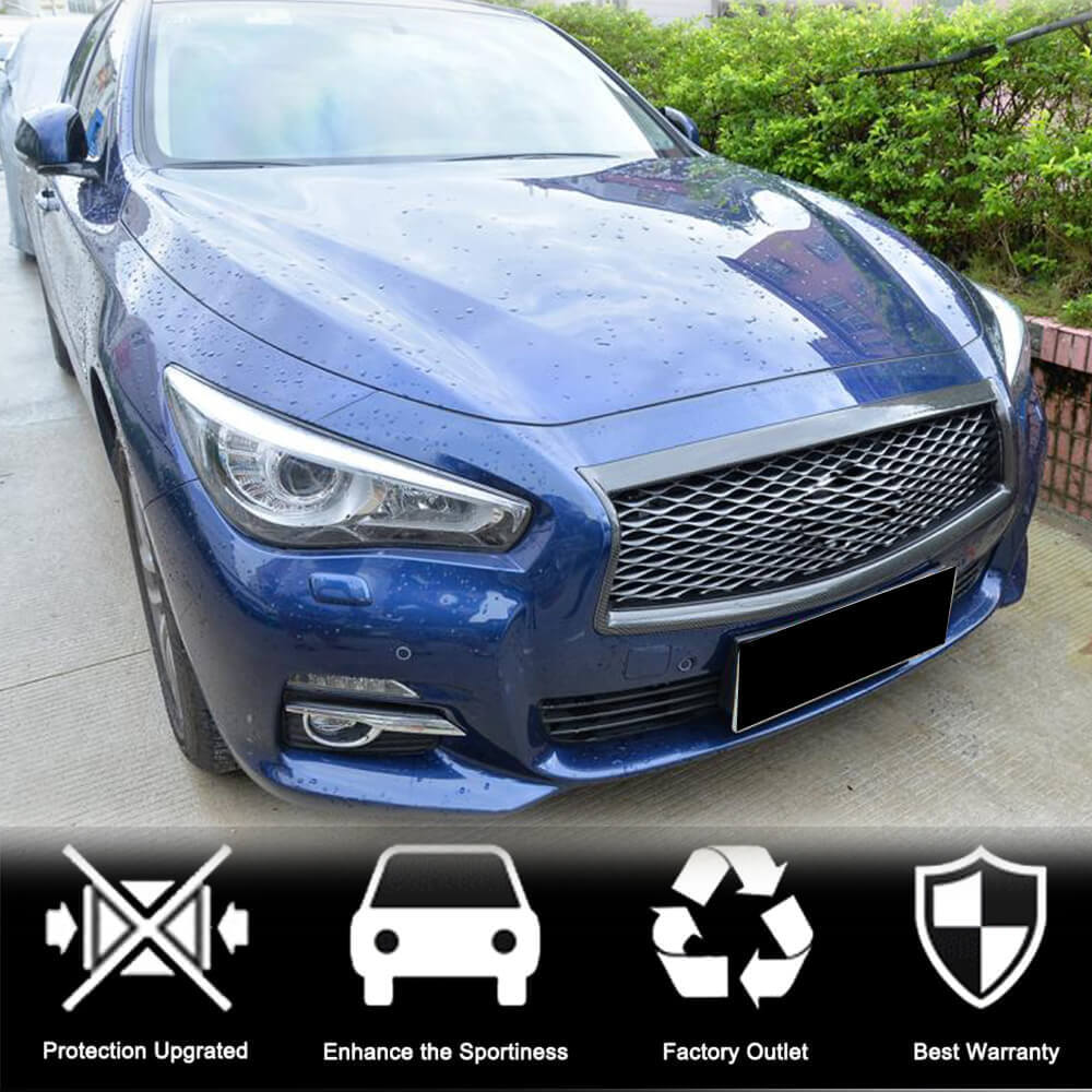 Front Grille Surround Trim (for Q50 Base/Sport 2014-2017, Carbon) for Infiniti Q50/Q60 2013-2024 - image 2