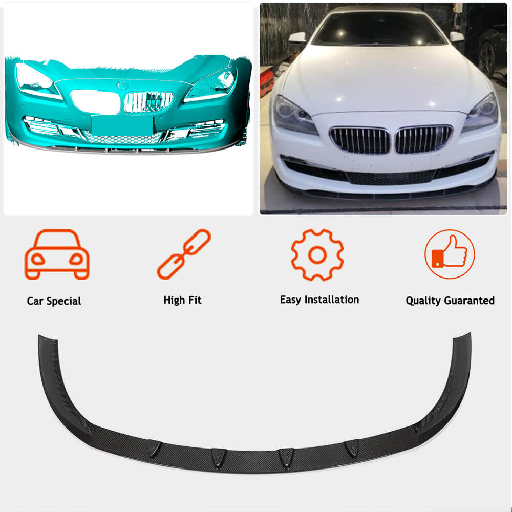 Front Bumper Lip Carbon Fiber V1 (Base) for BMW 6 F12/F13/F06 2011-2015 - image 2