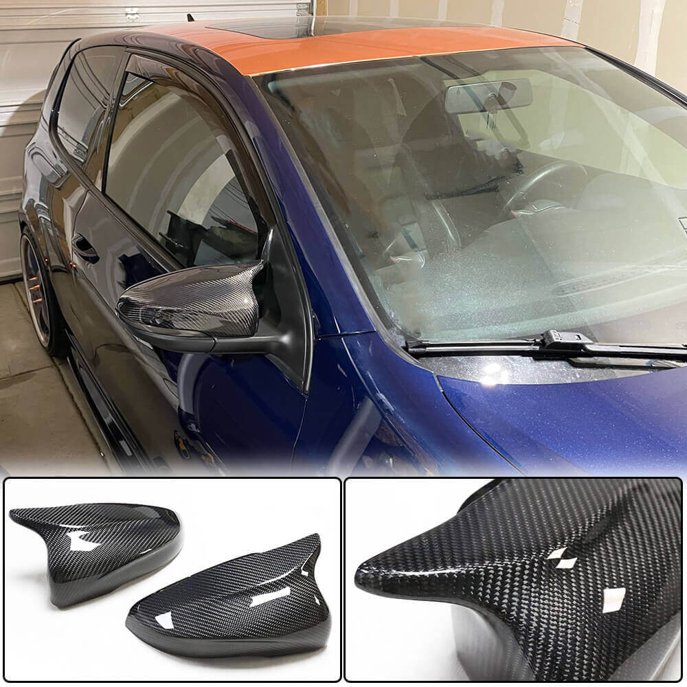 Mirror Covers V2 (for HB 2010-2013, Carbon) for Volkswagen Golf 6 2008-2014 - image 2