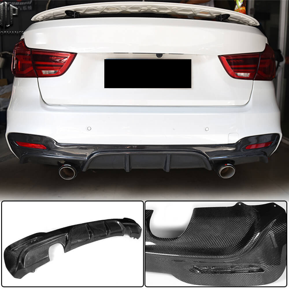 Rear Bumper Diffuser Carbon Fiber V2 (for F34 M-Sport) for BMW 3 series F-30/31/34 2012-2019 - image 2