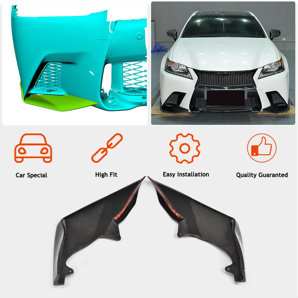 Carbon Front Bumper Covers (for F-Sport 2011-2015) for Lexus GS 2011-2020 - image 2