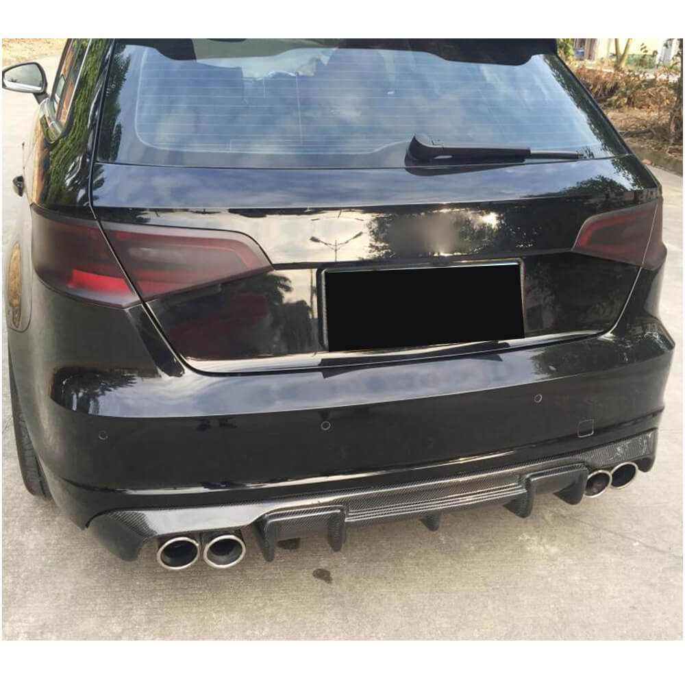 Rear Bumper Diffuser V1 (for S-Line HB 2012-2016, Carbon) for Audi A3 2012-2020 - image 2