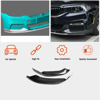 Front Bumper Flap Extensions V2 for M-Sport 2017-2020 Carbon for BMW 5 Series G30/G31 2017-2023 - image 2