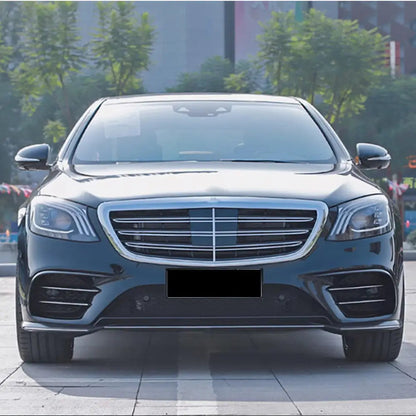 Front Bumper Lip Spoiler (for AMG-Line 2018-2022, Carbon) for Mercedes S-сlass W222 2013-2020 - image 2