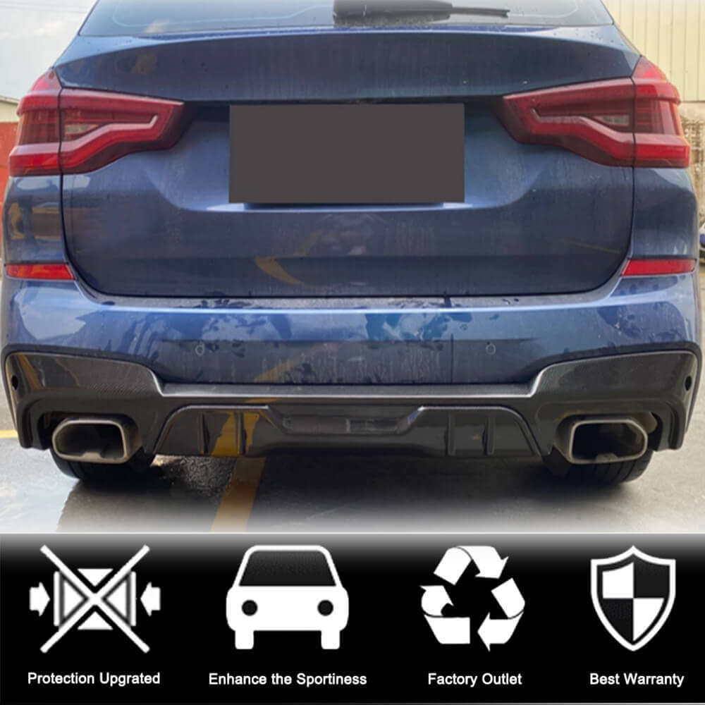 Rear Bumper Diffuser (for original M-Sport 2018-2021, Carbon) for BMW X3 G01 2018- - image 2