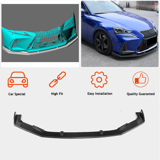 Cover on the front bumper Lip (for Base/F-Sport 2016-2020, Carbon) for Lexus IS 2013- - image 2