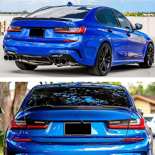 Rear Trunk Spoiler Dry Carbon Fiber V5 (SD) for BMW 3 series G20/21 2018- - image 2