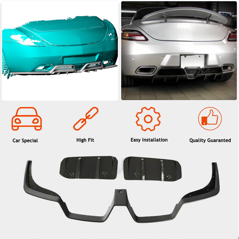 Rear Bumper Diffuser (Carbon) for Mercedes SLS C197 2010-2014 - image 2