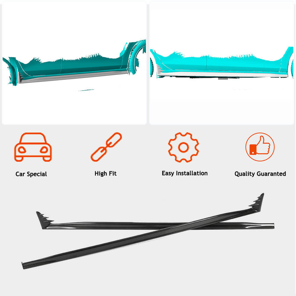 Side Skirts (for GTI / R-Line HB, Carbon) for Volkswagen Golf 8 2019- - image 2