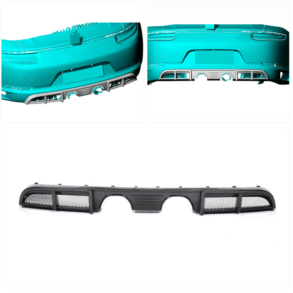 Rear Bumper Diffuser for Carrera 4 GTS 2017-2018, Carbon for Porsche 911 2012-2018 - image 2
