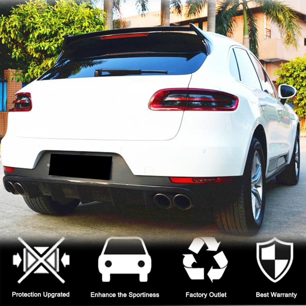 Rear bumper diffuser V1 (2014-2021, Carbon) for Porsche Macan 2014-2024 - image 2