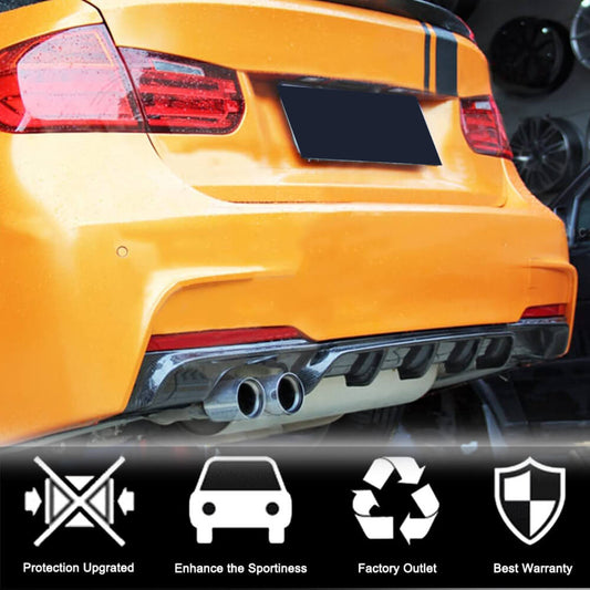 Rear Bumper Diffuser Carbon Fiber V5 (for M-Sport) for BMW 3 series F-30/31/34 2012-2019 - image 2