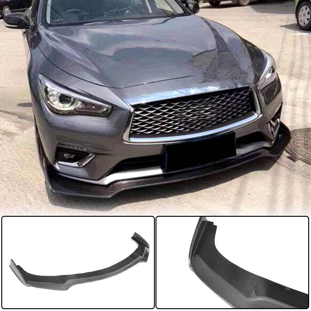 Front Bumper Lip V1 for Q50 Base 2018-2023 Carbon for Infiniti Q50/Q60 2013-2024 - image 2