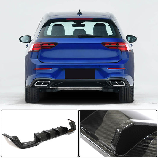 Rear Bumper Diffuser (for R HB, Dry Carbon) for Volkswagen Golf 8 2019- - image 2