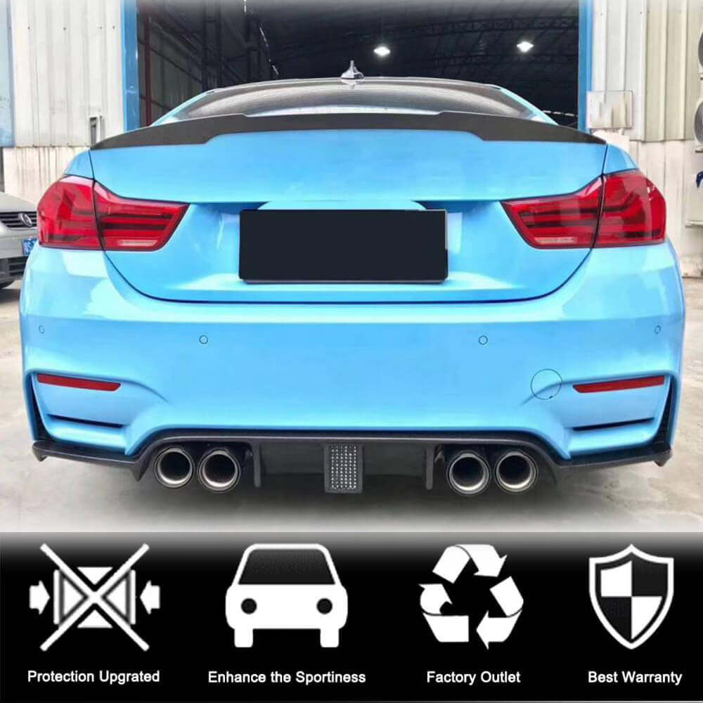 Rear Bumper Diffuser With Brake Light Carbon Fiber V12 (for F82/F83) for BMW 4 series F-32 2012-2020 - image 2