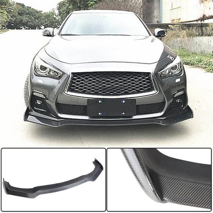 Lip V2 front bumper cover (for Q50 Sport 2018-2022, Carbon) for Infiniti Q50/Q60 2013-2024 - image 2