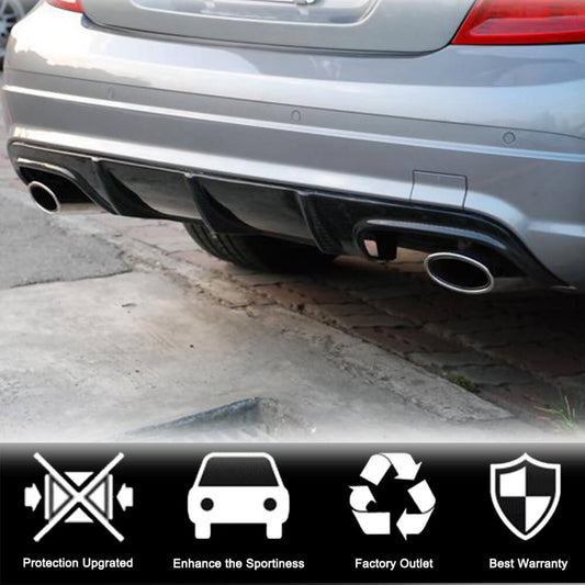Rear bumper diffuser V3 (for AMG SD 2008-2011, Carbon) for Mercedes C-class W204 2007-2015 - image 2