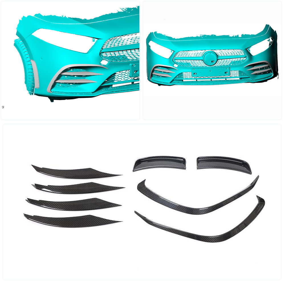 Carbon Front Bumper Covers (for AMG-Line SD 2018-2021) for Mercedes A-сlass W177 2018- - image 2