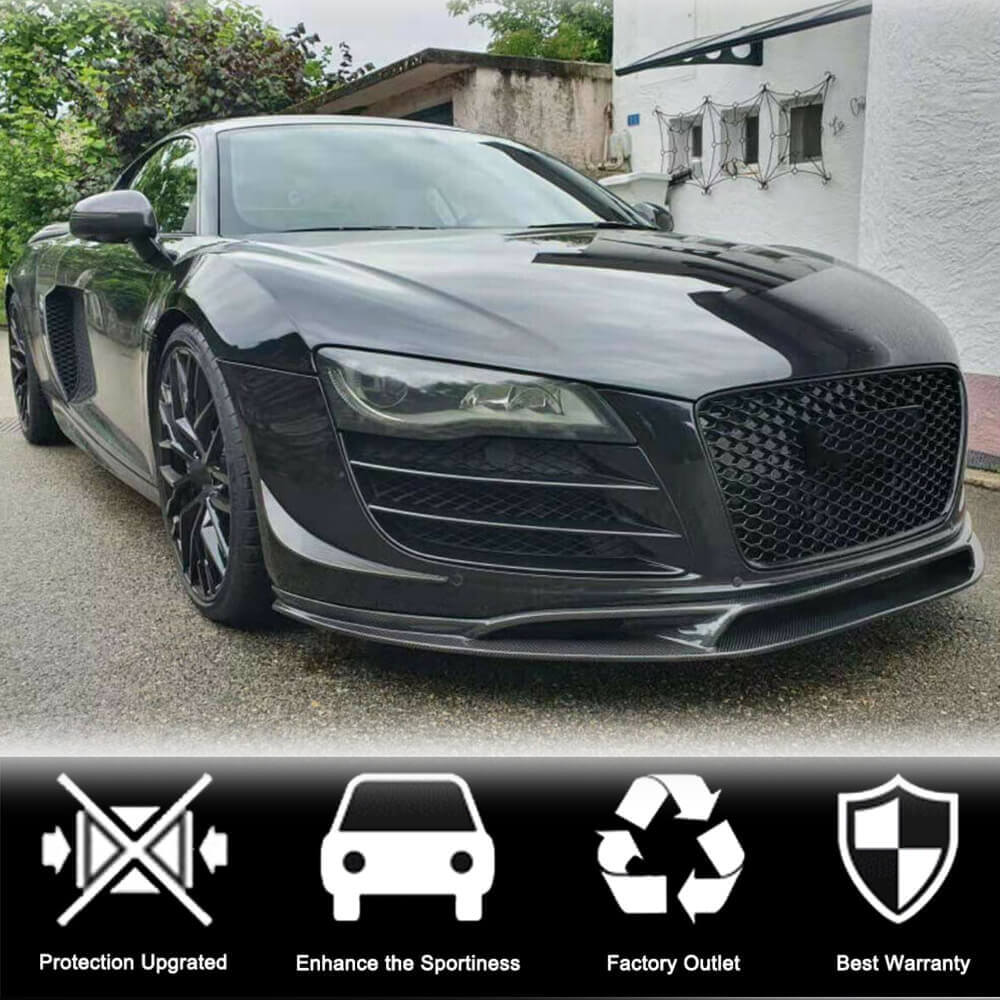 Front Bumper Lip Carbon Fiber V2 for Audi R8 2006-2015 - image 2