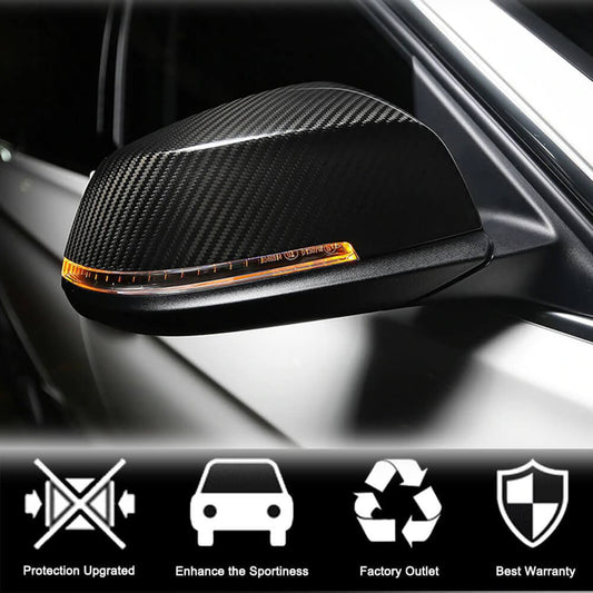 Mirror Covers V3 (Carbon) for BMW 7 Series F01/F02 2008-2015 - image 2