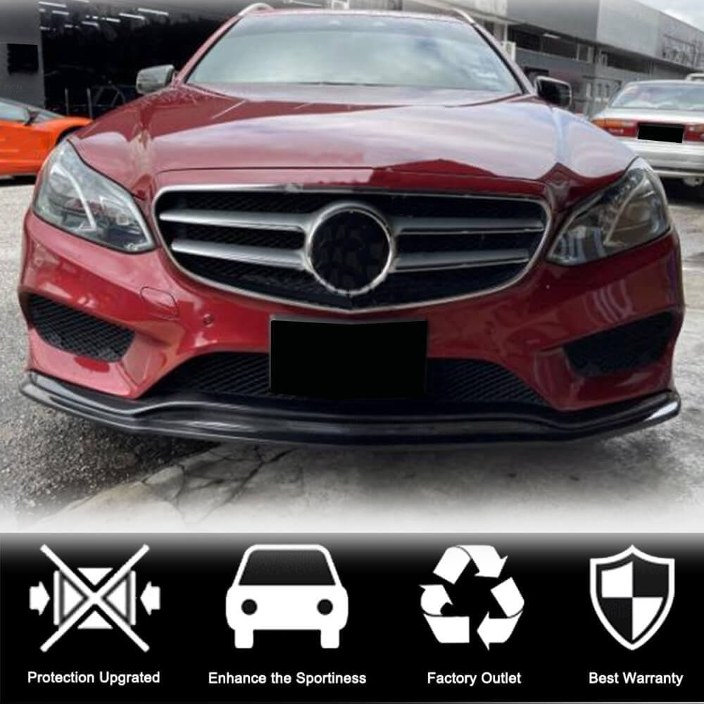 Front Bumper Lip V1 for AMG-Line 2013-2016 Carbon for Mercedes E-сlass W212 2009-2016 - image 2