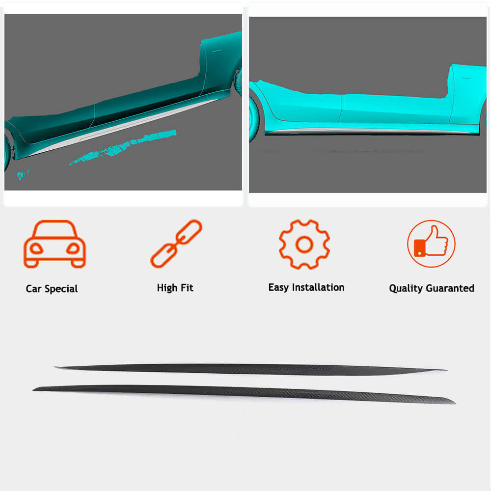 Side Skirts V2 (for AMG/AMG-Line 2018-2020, Carbon) for Mercedes CLS C257 2018- - image 2