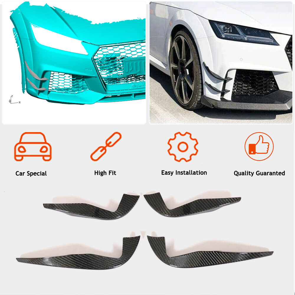 Side Skirts for Front Bumper (for RS, 2016-2019, Carbon) for Audi ТТ 2014-2023 - image 2
