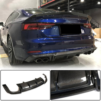 Rear bumper diffuser V2 (for S-Line 2016-2020, Carbon) for Audi A5 2016-2025 - image 2