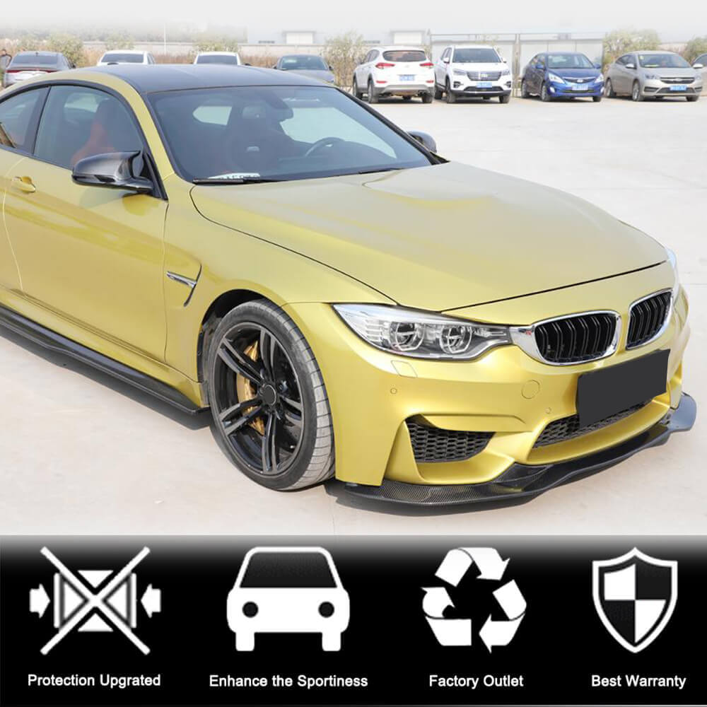 Front Bumper Lip V9 (for F82/F83, Carbon) for BMW 4 Series F-32 2012-2020 - image 2
