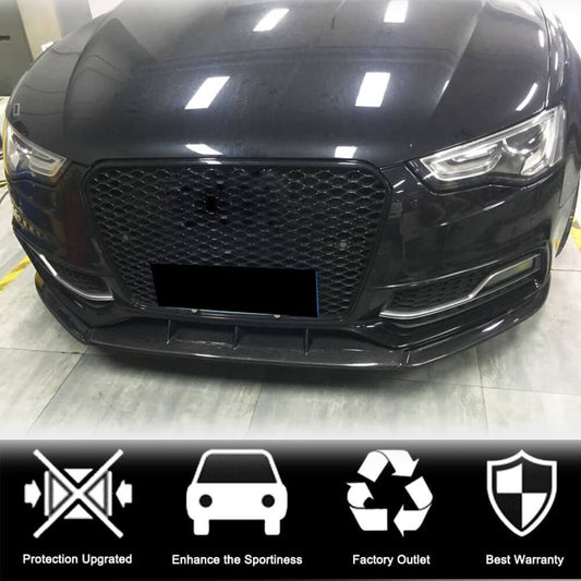 Front Bumper Lip V4 (for S-Line 2012-2015, Carbon) for Audi A5 2007-2015 - image 2