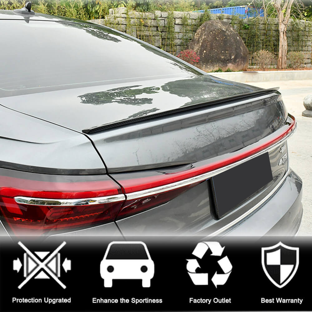 Rear Trunk Spoiler Carbon Fiber V3 for Audi A6 C8 2018- - image 2