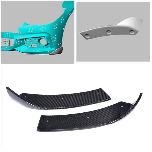 Front Bumper Splitters Carbon Fiber (for M-Sport) for BMW 4 series F-32 2012-2020 - image 2
