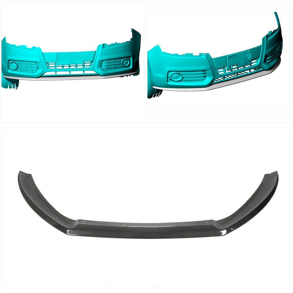 Front Bumper Lip (for S-Line Coupe 2007-2011, Carbon) for Audi A5 2007-2015 - image 2