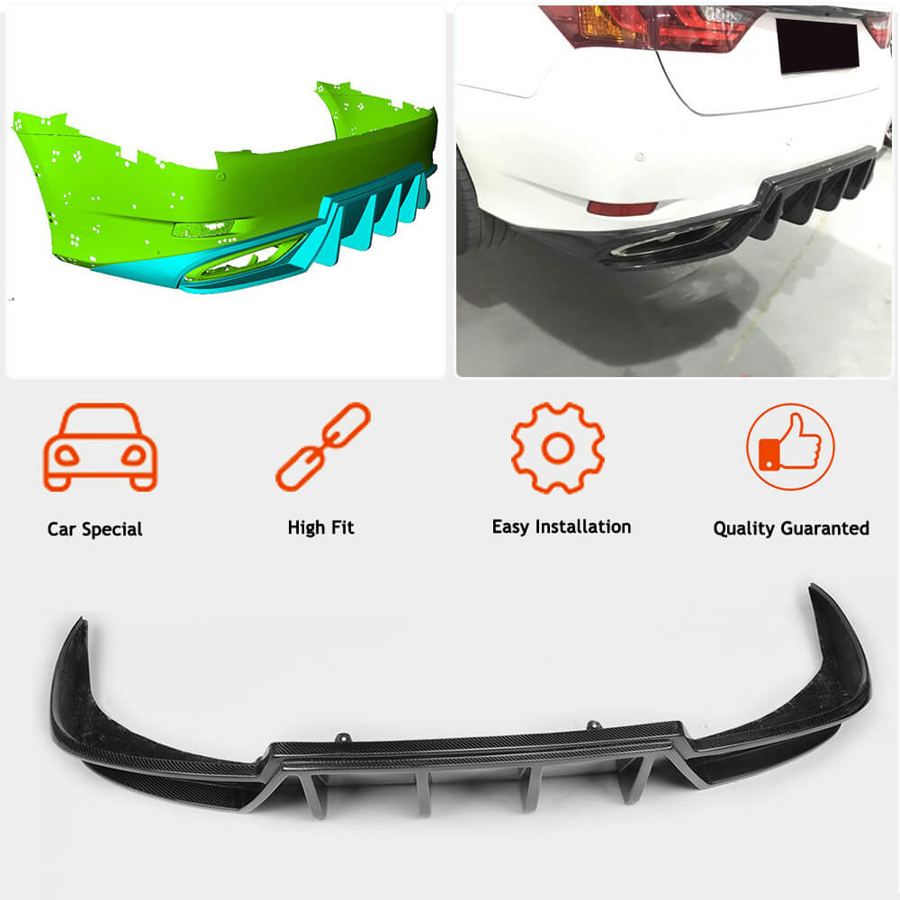 Rear Bumper Diffuser (for F-Sport 2011-2015, Carbon) for Lexus GS 2011-2020 - image 2
