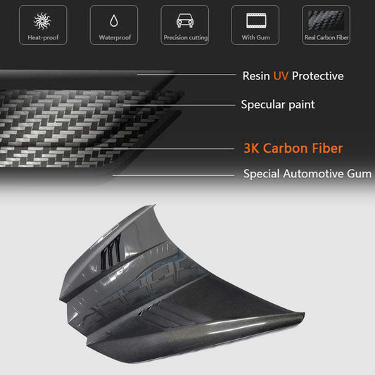 Hood (for Z06, 2022-2024, Carbon) for Chevrolet Corvette C8 2019- - image 2